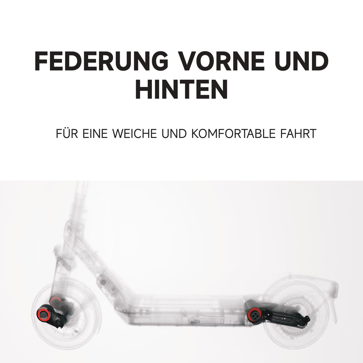 Segway-Ninebot E3 Pro D, E-Scooter Deutscher Straßenzulassung, 55 km Eco Modus Reichweite, 47km Sport Modus Reichweite, Federung vorne & hinten, 800 W Motor, faltbar, 17,9 kg, 10-Zoll Reifen, IPX5