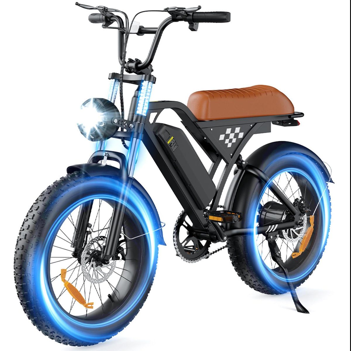 Finbike E Bike mit All-Terrain 20 * 4.0 Zoll Fetten Reifen,Elektrofahrrad mit 374.4mAh Abnehmbarem Akku,4 Fahrmodi,PAS Reichweite MAX 100KM,Elektrofahrräder für Herren Damen,E Fahrrad mit 250W Motor