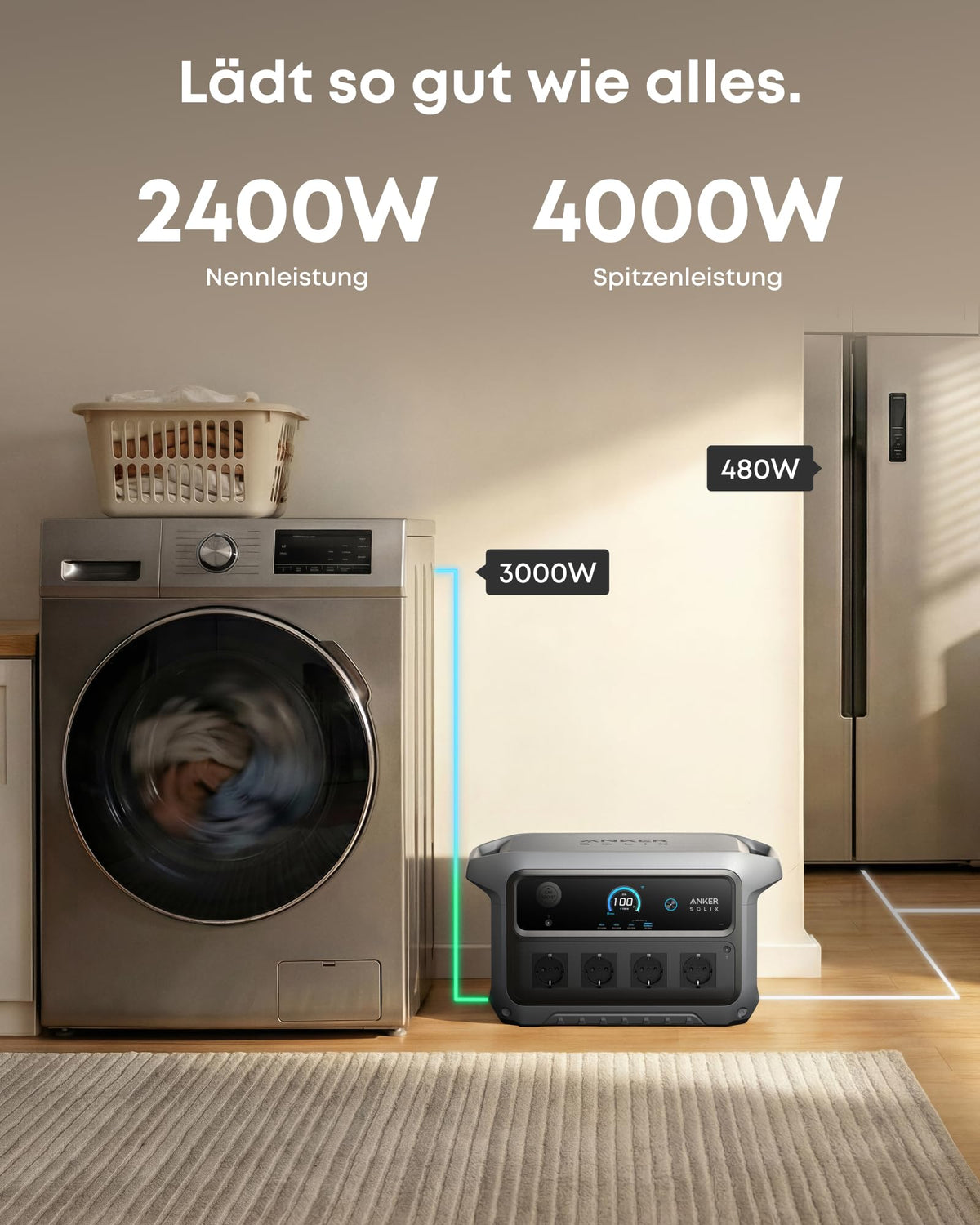 Anker SOLIX C2000 Gen 2 Tragbare Powerstation, 2400W, 2048Wh LiFePO4-Akku