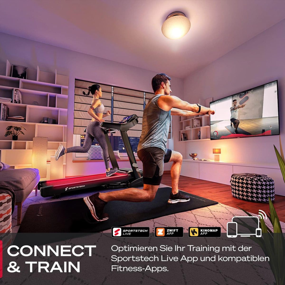 Sportstech, Laufband für Zuhause klappbar + 150 kg Nutzergewicht F37s