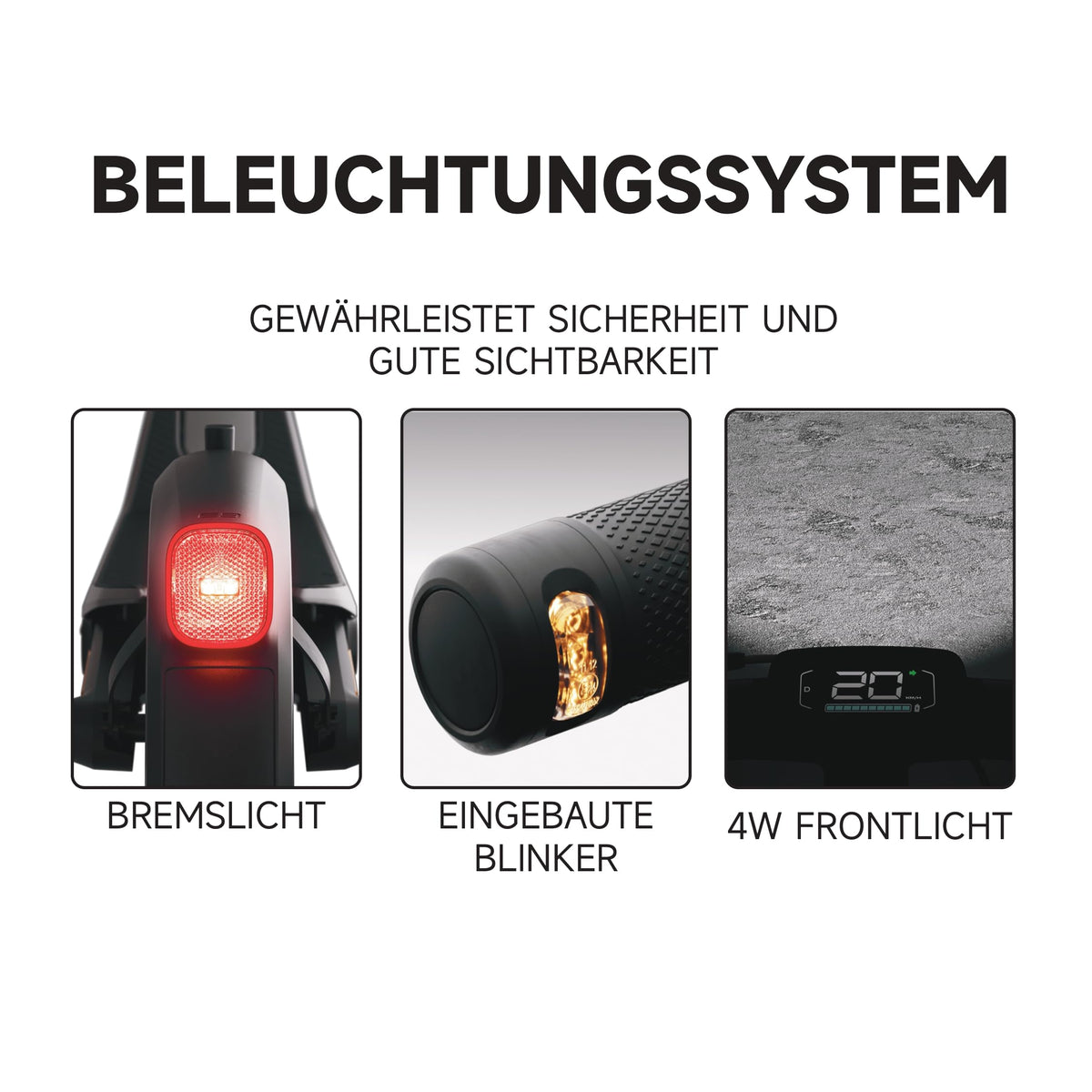 Segway-Ninebot E3 Pro D, E-Scooter Deutscher Straßenzulassung, 55 km Eco Modus Reichweite, 47km Sport Modus Reichweite, Federung vorne & hinten, 800 W Motor, faltbar, 17,9 kg, 10-Zoll Reifen, IPX5