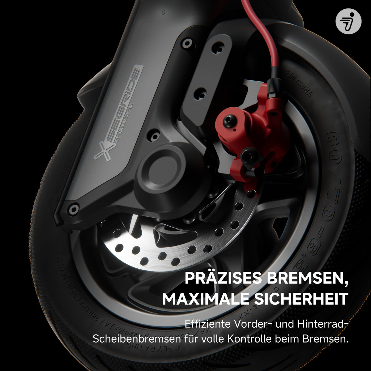 Segway-Ninebot F3 D, E-Scooter mit Straßenzulassung für Erwachsene, 70km Reichweite im Eco-Modus, 120kg Tragfähigkeit, doppelte hydraulische Federung, Smart Display, Schwarz